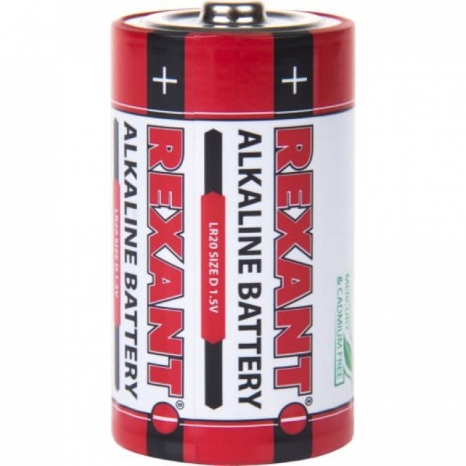 Алкалиновая батарейка REXANT D/LR20 1.5 V, 2 шт. 30-1020 Алкалиновая батарейка REXANT D/LR20 1.5 V, 2 шт. 30-1020