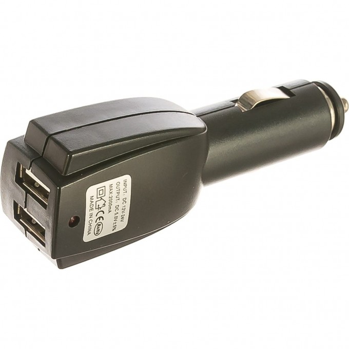 Автозарядка REXANT в прикуриватель 2xUSB (АЗУ) (5 V, 1000 mA) 16-0237 Автозарядка REXANT в прикуриватель 2xUSB (АЗУ) (5 V, 1000 mA) 16-0237