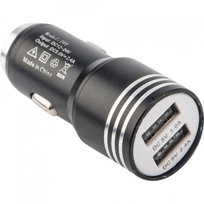 Автозарядка в прикуриватель REXANT 2хUSB с молотком черная 18-1948 Автозарядка в прикуриватель REXANT 2хUSB с молотком черная 18-1948