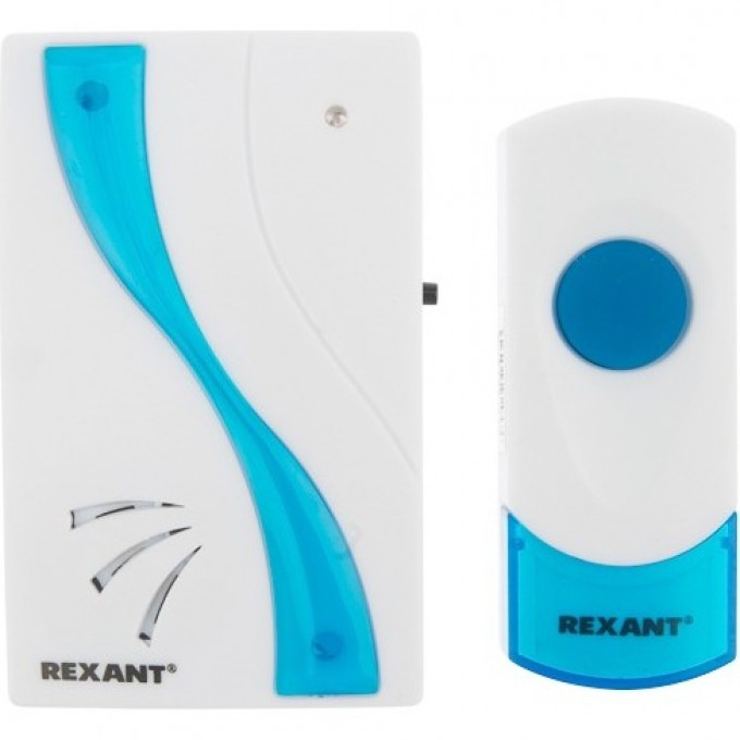 Беспроводной дверной звонок REXANT RX-2 32 мелодии 100 м кнопка IP 44 (белый/синий) 73-0020 Беспроводной дверной звонок REXANT RX-2 32 мелодии 100 м кнопка IP 44 (белый/синий) 73-0020