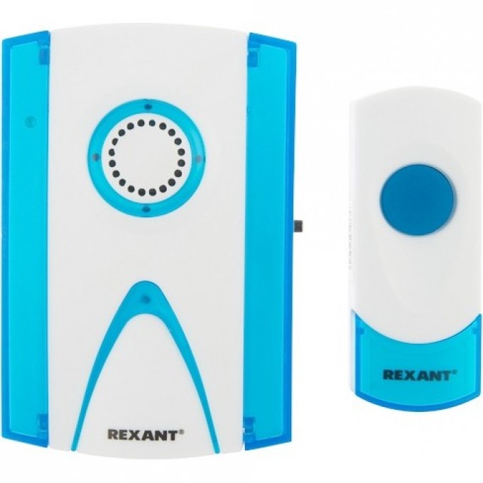 Беспроводной дверной звонок REXANT RX-3 32 мелодии 100 м кнопка IP44 (белый/синий) 73-0030 Беспроводной дверной звонок REXANT RX-3 32 мелодии 100 м кнопка IP44 (белый/синий) 73-0030