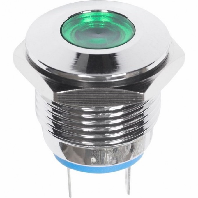 Индикатор металл REXANT LED 16 220В подсветка зеленая 36-4833 Индикатор металл REXANT LED 16 220В подсветка зеленая 36-4833