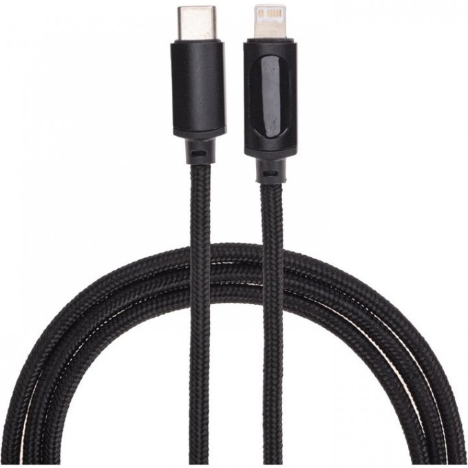 Кабель REXANT Type-C – Lightning для Apple, 3А, 1 м, в черной нейлоновой оплетке, с LED дисплеем 18-7068 Кабель REXANT Type-C – Lightning для Apple, 3А, 1 м, в черной нейлоновой оплетке, с LED дисплеем 18-7068