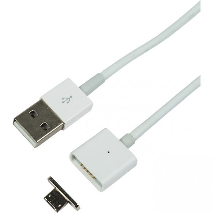 Кабель REXANT USB-A – micro USB, 1А, 1м, белый, со съемным магнитным штекером 18-0011-9 Кабель REXANT USB-A – micro USB, 1А, 1м, белый, со съемным магнитным штекером 18-0011-9