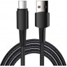 Кабель REXANT USB-A – Type-C, 6А, 120Вт, 1м, в черной нейлоновой оплетке 18-7063