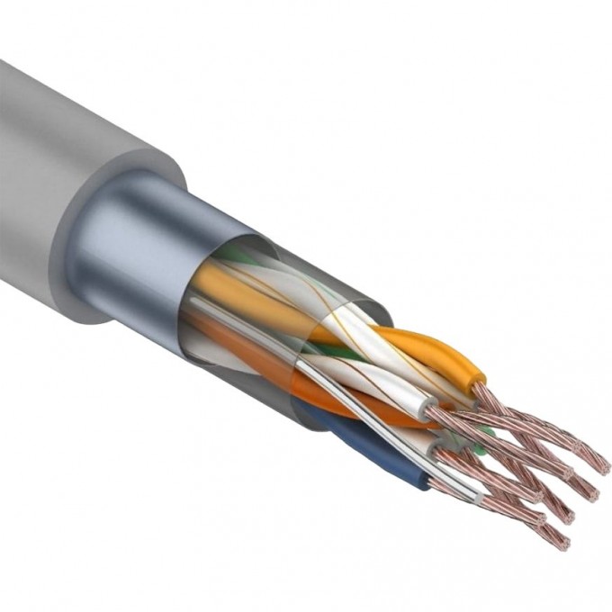 Кабель витая пара REXANT F/UTP, CAT 5e, PVC, 4PR, 24AWG, INDOOR, STRANDED, серый, 305 м 01-0145 Кабель витая пара REXANT F/UTP, CAT 5e, PVC, 4PR, 24AWG, INDOOR, STRANDED, серый, 305 м 01-0145