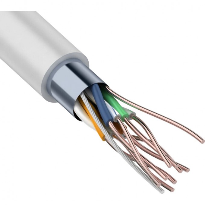 Кабель витая пара REXANT F/UTP, CAT 6, ZH нг(А)-HF, 4PR, 23AWG, INDOOR, SOLID, серый, 305м 01-0167 Кабель витая пара REXANT F/UTP, CAT 6, ZH нг(А)-HF, 4PR, 23AWG, INDOOR, SOLID, серый, 305м 01-0167