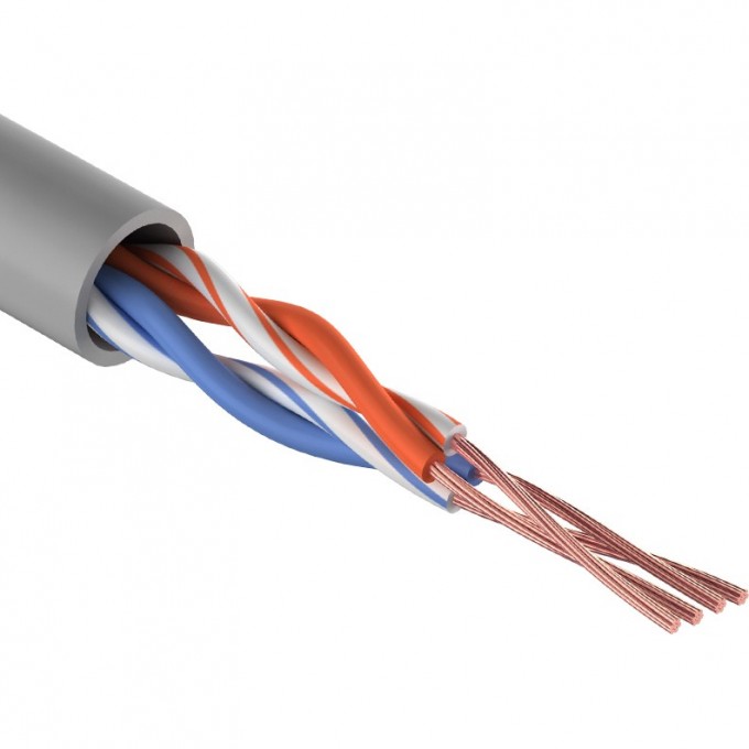 Кабель витая пара REXANT U/UTP, CAT 5e, PVC, 2PR, 24AWG, INDOOR, STRANDED, серый, 305 м 01-0026 Кабель витая пара REXANT U/UTP, CAT 5e, PVC, 2PR, 24AWG, INDOOR, STRANDED, серый, 305 м 01-0026