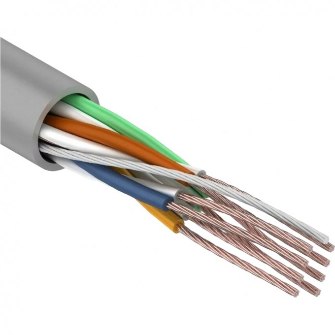 Кабель витая пара REXANT U/UTP, CAT 5e, PVC, 4PR, 24AWG, INDOOR, STRANDED, серый, 305 м 01-0044 Кабель витая пара REXANT U/UTP, CAT 5e, PVC, 4PR, 24AWG, INDOOR, STRANDED, серый, 305 м 01-0044