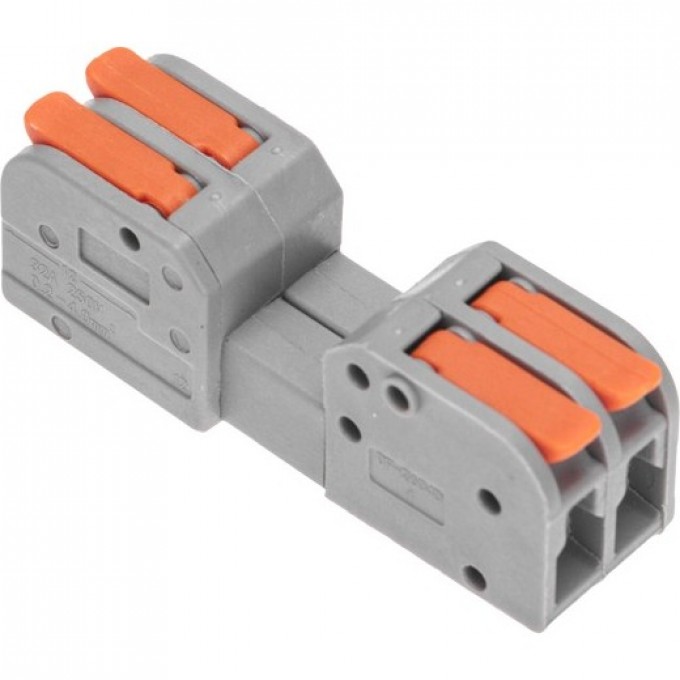 Клемма REXANT СМК 222-422R проходная разъемная, 2 полюса, серая, 0,2-2,5/4мм² (50 шт/уп) 07-5262 Клемма REXANT СМК 222-422R проходная разъемная, 2 полюса, серая, 0,2-2,5/4мм² (50 шт/уп) 07-5262
