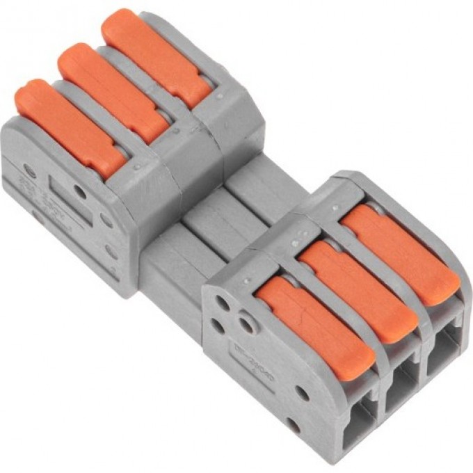 Клемма REXANT СМК 222-423R проходная разъемная, 3 полюса, серая 0,2-2,5/4мм² (40 шт/уп) 07-5263 Клемма REXANT СМК 222-423R проходная разъемная, 3 полюса, серая 0,2-2,5/4мм² (40 шт/уп) 07-5263