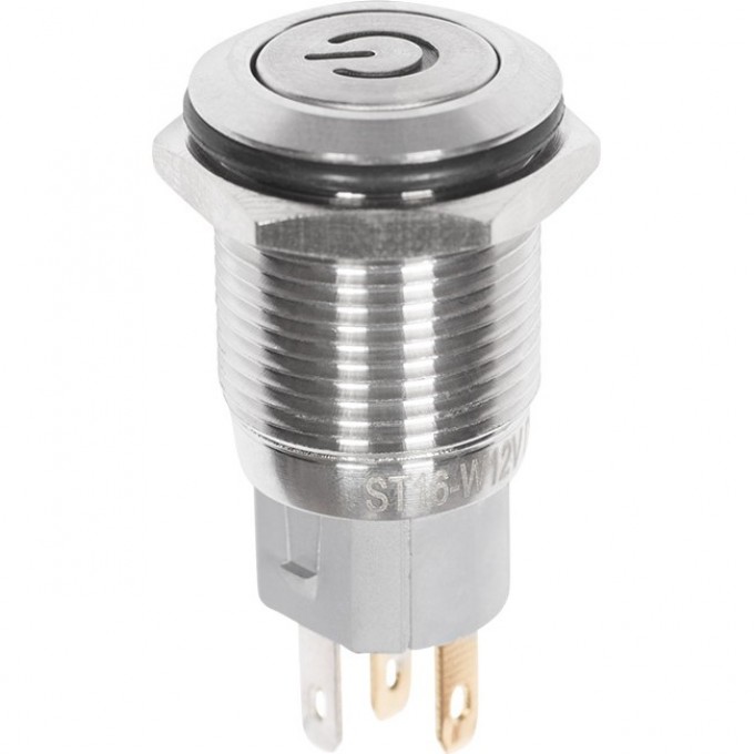 Кнопка антивандальная REXANT POWER A-16-F5 12В б/фикс плоская подсветка синяя 36-3241 Кнопка антивандальная REXANT POWER A-16-F5 12В б/фикс плоская подсветка синяя 36-3241