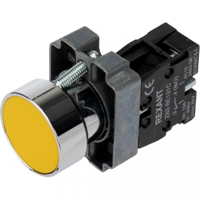 Кнопка REXANT XB2 желтая NO 36-5521 Кнопка REXANT XB2 желтая NO 36-5521