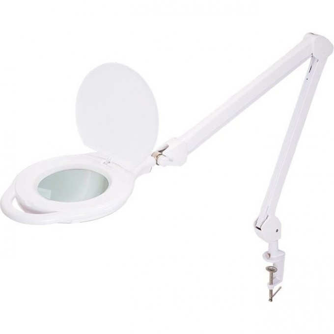 Лупа на струбцине REXANT круглая 5D с подсветкой 96 SMD LED, теплый и холодный свет, ø127мм, белая (8060) 31-0535 Лупа на струбцине REXANT круглая 5D с подсветкой 96 SMD LED, теплый и холодный свет, ø127мм, белая (8060) 31-0535
