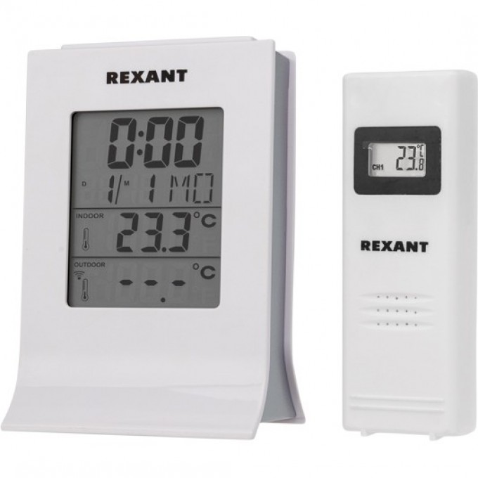 Метеостанция REXANT с беспроводным выносным датчиком 70-0595 Метеостанция REXANT с беспроводным выносным датчиком 70-0595