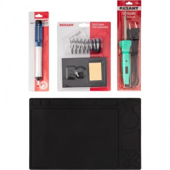 Набор для пайки REXANT К20 продвинутый (паяльник с подсветкой, подставка, экстрактор, коврик) Набор для пайки REXANT К20 продвинутый (паяльник с подсветкой, подставка, экстрактор, коврик)