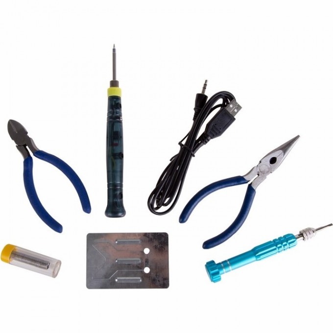 Набор для пайки REXANT (USB паяльник 8 Вт, кусачки, тонкогубцы, подставка, припой, отвертка) 12-0168 Набор для пайки REXANT (USB паяльник 8 Вт, кусачки, тонкогубцы, подставка, припой, отвертка) 12-0168