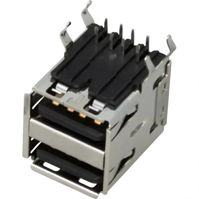 Разъем REXANT гнездо на плату 2хUSB-A (металл) 05-0003 Разъем REXANT гнездо на плату 2хUSB-A (металл) 05-0003