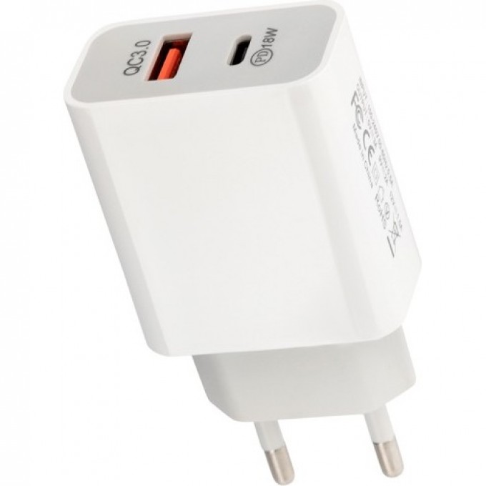 Сетевое зарядное устройство REXANT USB-A+USB-C адаптер, 18W белое 18-2216 Сетевое зарядное устройство REXANT USB-A+USB-C адаптер, 18W белое 18-2216