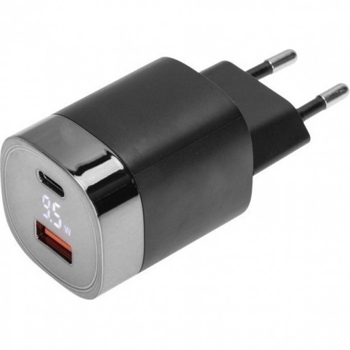 Сетевое зарядное устройство REXANT USB QC (30W) + Type C PD (33W), с дисплеем 18-2224