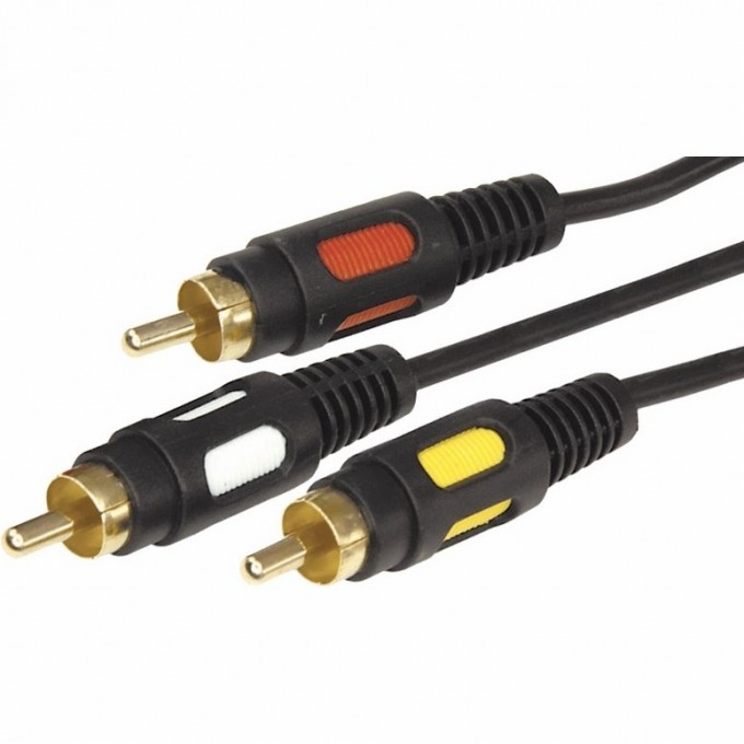 Шнур REXANT 3 RCA - 3 RCA 3 м черный gold 17-0214 Шнур REXANT 3 RCA - 3 RCA 3 м черный gold 17-0214