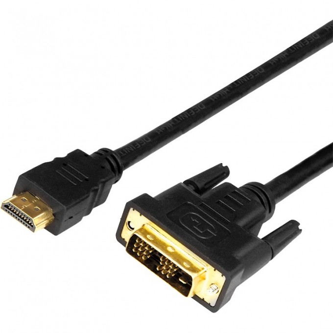 Шнур REXANT HDMI - DVI-D с фильтрами 2 м gold 17-6304 Шнур REXANT HDMI - DVI-D с фильтрами 2 м gold 17-6304