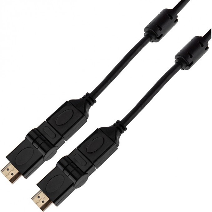 Шнур REXANT HDMI - HDMI с фильтрами 2 м угловой 360° gold 17-6204-3 Шнур REXANT HDMI - HDMI с фильтрами 2 м угловой 360° gold 17-6204-3