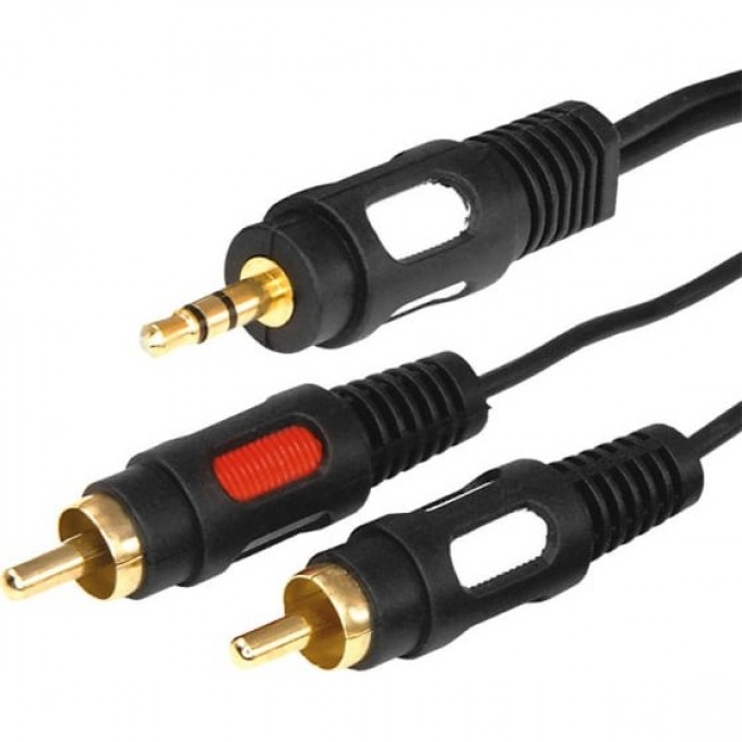 Шнур REXANT стерео 3.5 мм - 2 RCA 5 м gold 17-4235 Шнур REXANT стерео 3.5 мм - 2 RCA 5 м gold 17-4235