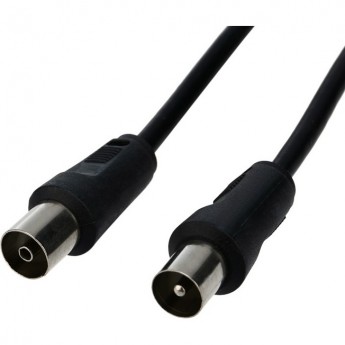 Шнур REXANT ТВ гнездо - ТВ штекер, длина 1,5 метра, черный Шнур REXANT ТВ гнездо - ТВ штекер, длина 1,5 метра, черный