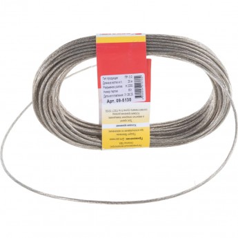 Трос стальной REXANT в ПВХ оплетке d=3,0 мм, прозрачный ( моток 20 м) Трос стальной REXANT в ПВХ оплетке d=3,0 мм, прозрачный ( моток 20 м)