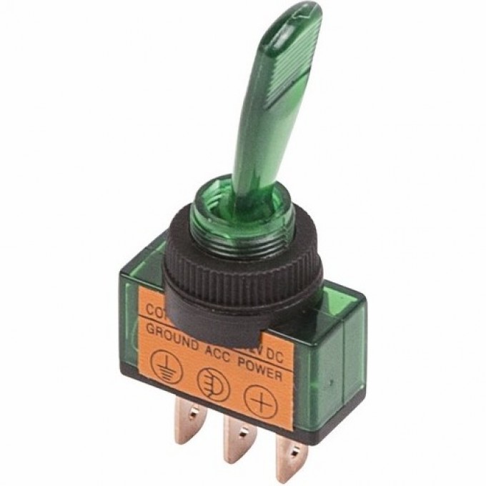 Тумблер REXANT 12V 20А однополюсный с зеленой подсветкой 36-4373 Тумблер REXANT 12V 20А однополюсный с зеленой подсветкой 36-4373