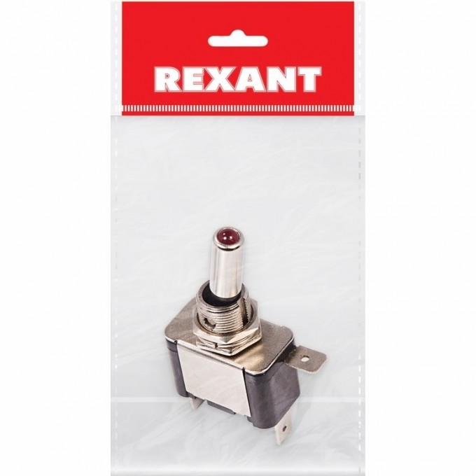 Тумблер REXANT ASW-07D 12V однополюсный с красной подсветкой 36-4330-1 Тумблер REXANT ASW-07D 12V однополюсный с красной подсветкой 36-4330-1