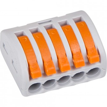 Универсальная клемма REXANT СМК 222-415, 5-проводная серая 0,08-2,5/4 мм² (блистер 5 шт./уп.) Универсальная клемма REXANT СМК 222-415, 5-проводная серая 0,08-2,5/4 мм² (блистер 5 шт./уп.)