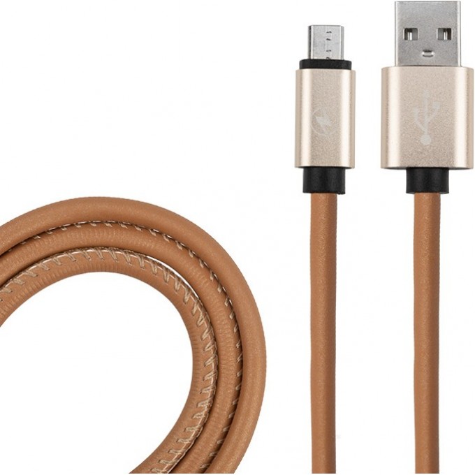 USB кабель REXANT micro USB коричневый эко-кожа 1 метр 18-4231 USB кабель REXANT micro USB коричневый эко-кожа 1 метр 18-4231