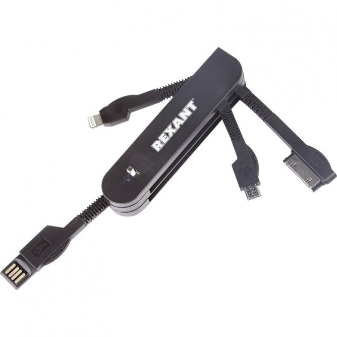 USB переходник REXANT "нож" 3 в 1 для iPhone 5/microUSB/iPhone 4 черный 18-4056 USB переходник REXANT "нож" 3 в 1 для iPhone 5/microUSB/iPhone 4 черный 18-4056