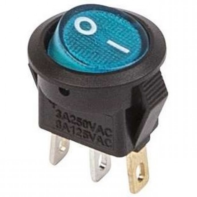 Выключатель клавишный REXANT MICRO RWB-106 3А круглый синий с подсветкой 36-2531 Выключатель клавишный REXANT MICRO RWB-106 3А круглый синий с подсветкой 36-2531
