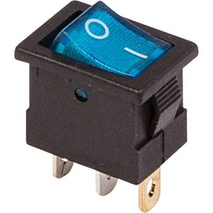 Выключатель клавишный REXANT MINI 12V синий с подсветкой 36-2171 Выключатель клавишный REXANT MINI 12V синий с подсветкой 36-2171
