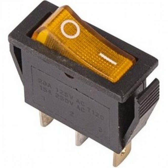 Выключатель клавишный REXANT RWB-404 15А желтый с подсветкой 36-2212 Выключатель клавишный REXANT RWB-404 15А желтый с подсветкой 36-2212