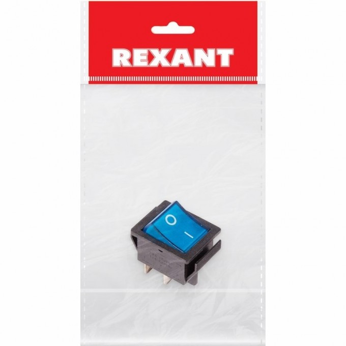 Выключатель клавишный REXANT RWB-502 синий с подсветкой индивидуальная упаковка 36-2331-1 Выключатель клавишный REXANT RWB-502 синий с подсветкой индивидуальная упаковка 36-2331-1