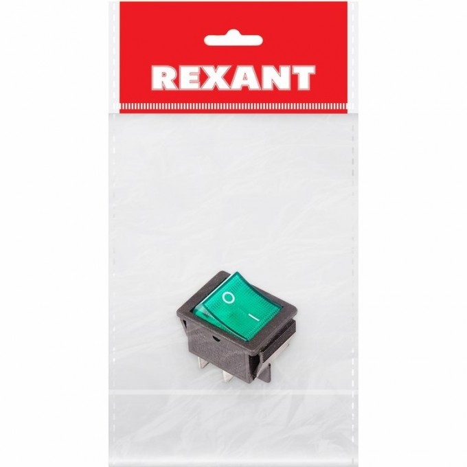 Выключатель клавишный REXANT RWB-502 зеленый с подсветкой индивидуальная упаковка 36-2332-1 Выключатель клавишный REXANT RWB-502 зеленый с подсветкой индивидуальная упаковка 36-2332-1