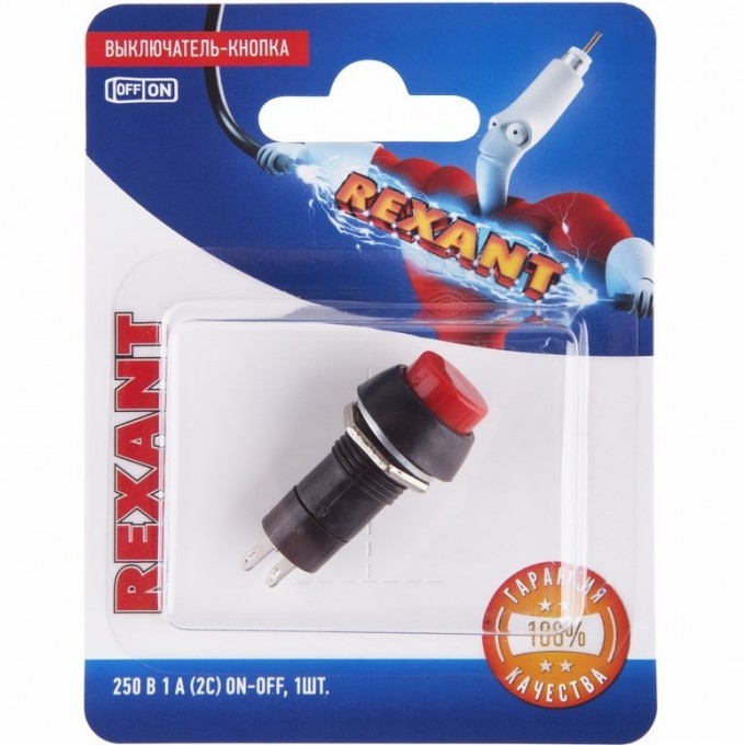 Выключатель-кнопка REXANT PBS-11А красная, в упаковке 1шт. 06-0314-A Выключатель-кнопка REXANT PBS-11А красная, в упаковке 1шт. 06-0314-A