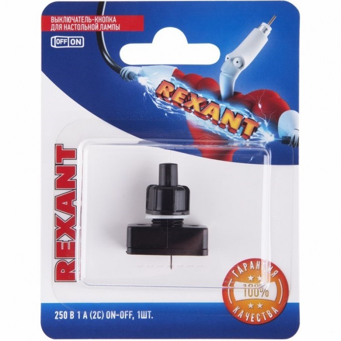 Выключатель-кнопка REXANT PBS-17A2 для настольной лампы, в упаковке 1шт. 06-0312-A Выключатель-кнопка REXANT PBS-17A2 для настольной лампы, в упаковке 1шт. 06-0312-A