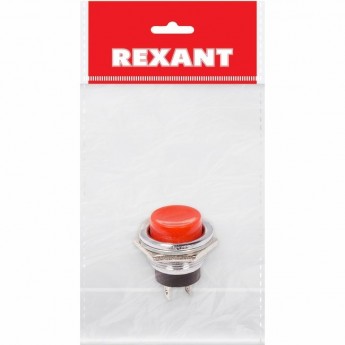 Выключатель-кнопка REXANT RWD-306 металл красная индивидуальная упаковка Выключатель-кнопка REXANT RWD-306 металл красная индивидуальная упаковка