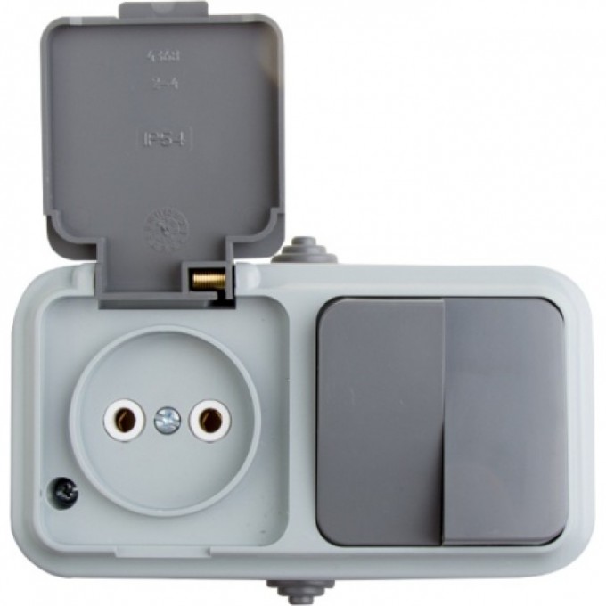Выключатель REXANT IP54 + розетка б/з влагозащищенная 78-0528 Выключатель REXANT IP54 + розетка б/з влагозащищенная 78-0528