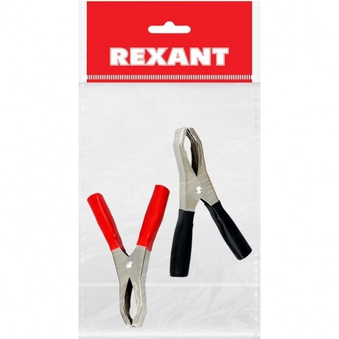 Зажим крокодил REXANT, длина 98 мм, ток 50A, 2 шт., пакет БОПП 16-0018-9 Зажим крокодил REXANT, длина 98 мм, ток 50A, 2 шт., пакет БОПП 16-0018-9